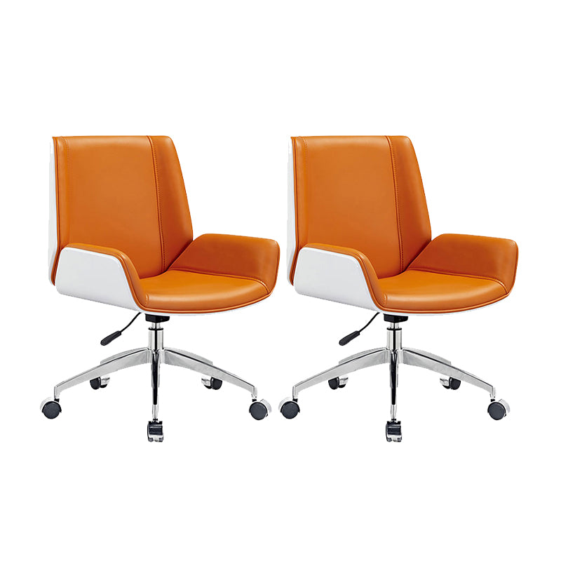 Armloze bureau stoel modern geen pijnlijke lederen bureaustoel met wielen