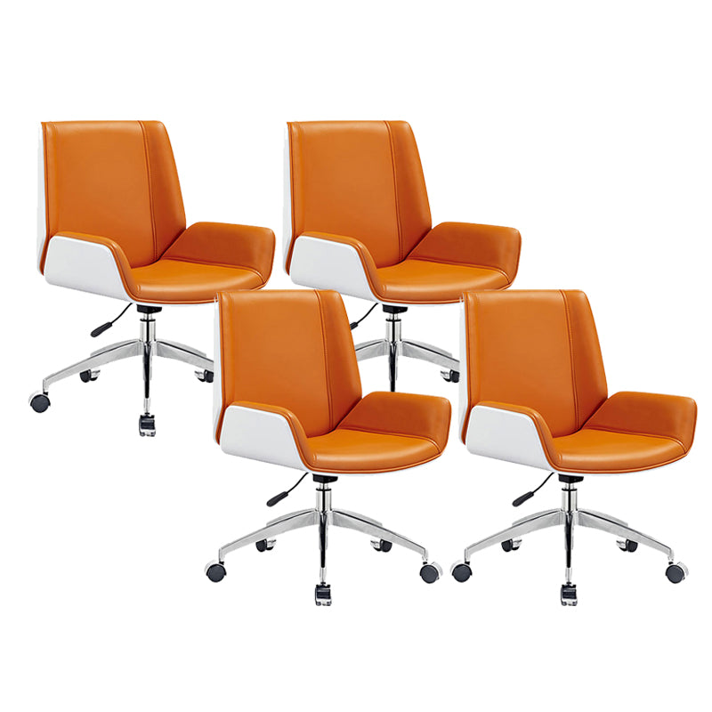 Armloze bureau stoel modern geen pijnlijke lederen bureaustoel met wielen