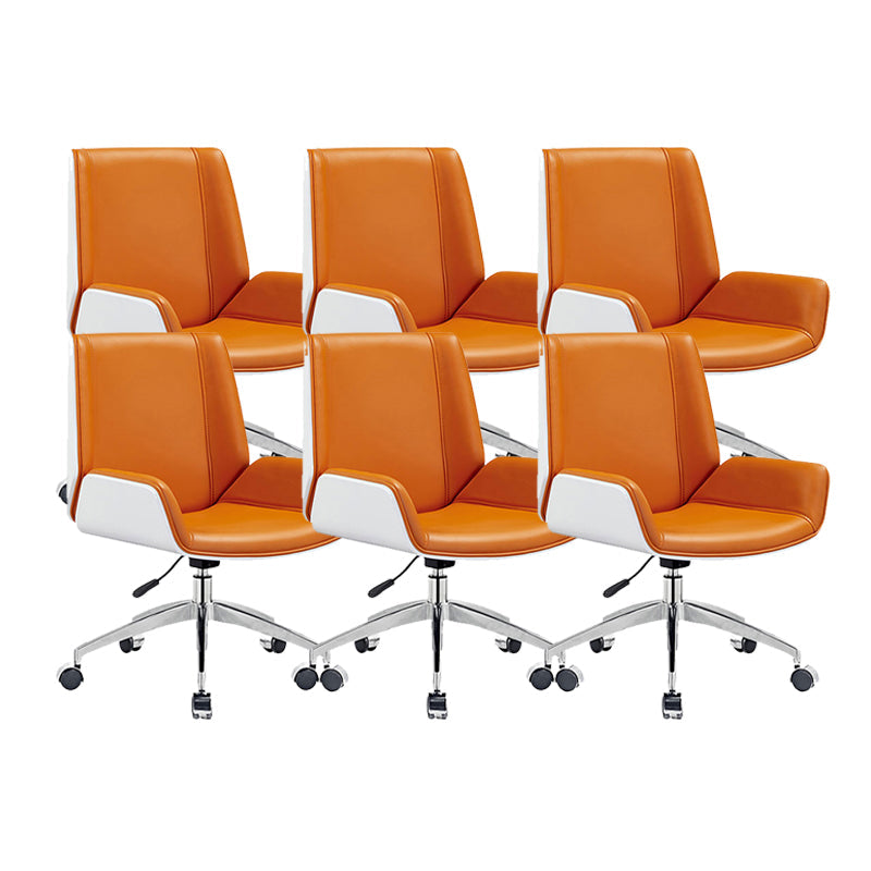 Armloze bureau stoel modern geen pijnlijke lederen bureaustoel met wielen