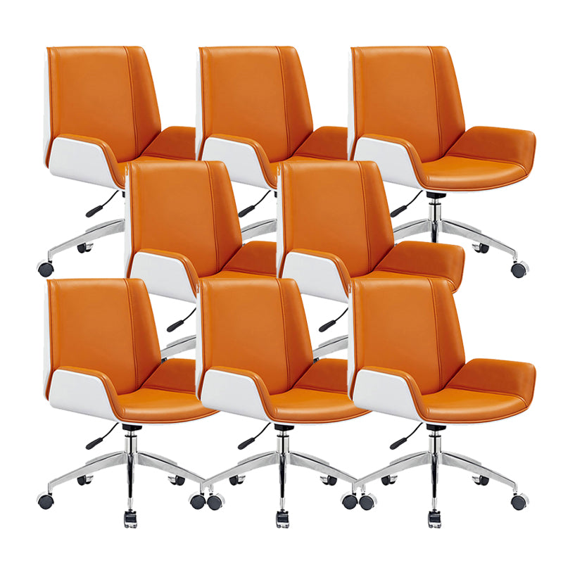 Armloze bureau stoel modern geen pijnlijke lederen bureaustoel met wielen
