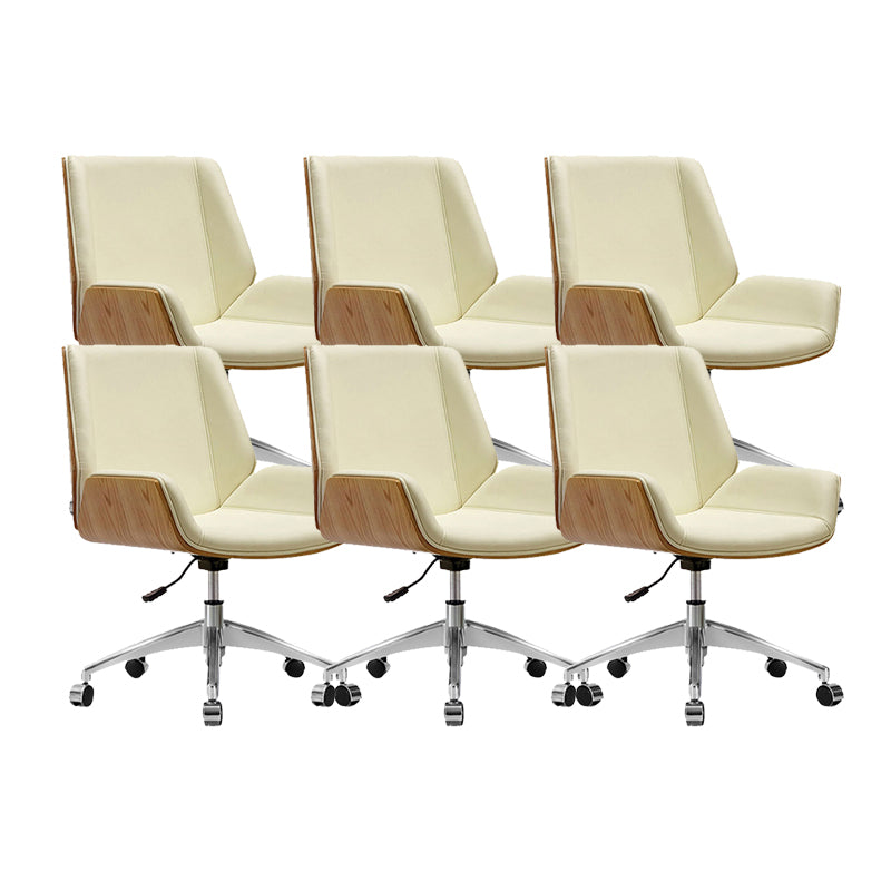 Armloze bureau stoel modern geen pijnlijke lederen bureaustoel met wielen