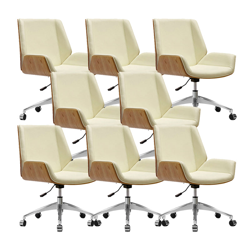 Armloze bureau stoel modern geen pijnlijke lederen bureaustoel met wielen