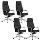Fixed Arms Desk Chair Modern No Distressing Leather Ergonomic Office Chair