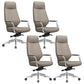 Fixed Arms Desk Chair Modern No Distressing Leather Ergonomic Office Chair