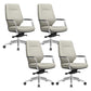 Fixed Arms Desk Chair Modern No Distressing Leather Ergonomic Office Chair