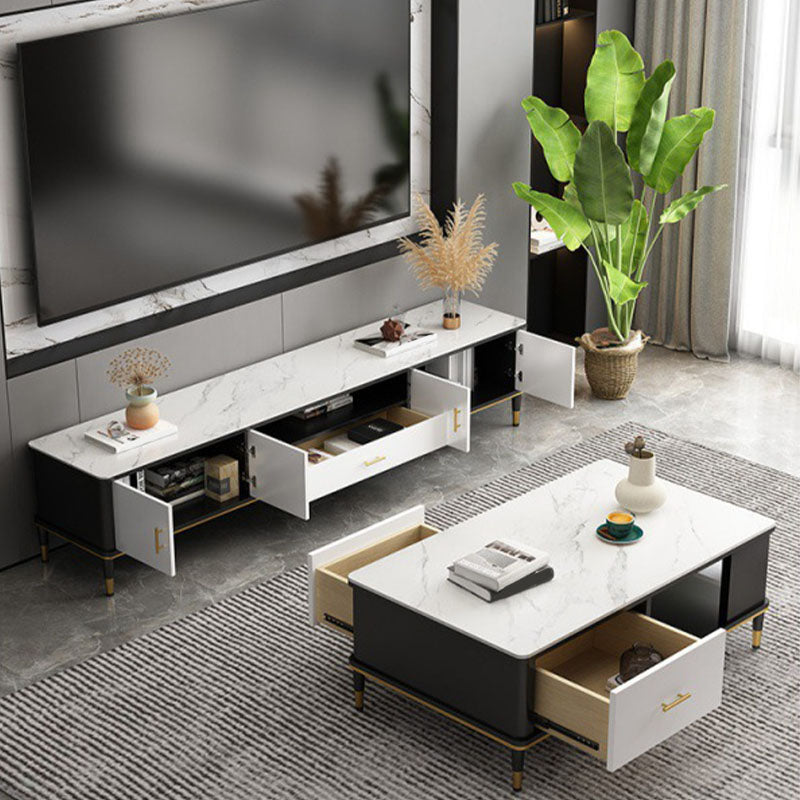 Console de meuble TV moderne, rangement ouvert, pour salon