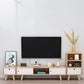 Solid Wood TV Stand Console Open Storage TV Console for Living Room