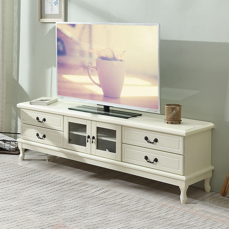 Wooden TV Stand Console Enclosed Storage TV Console with Drawers Ivory Clearhalo 'furn' 'furn_tv_stands_entertainment_centers' 'Furniture' 'Living Room Furniture' 'TV Stands & Entertainment Centers' 'TV Stands & Media Storage Furniture' 'tv_stands_entertainment_centers' 6822233