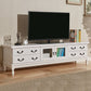 Wooden TV Stand Console Enclosed Storage TV Console with Drawers 79"L x 16"W x 20"H White Clearhalo 'furn' 'furn_tv_stands_entertainment_centers' 'Furniture' 'Living Room Furniture' 'TV Stands & Entertainment Centers' 'TV Stands & Media Storage Furniture' 'tv_stands_entertainment_centers' 6822236
