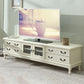 Wooden TV Stand Console Enclosed Storage TV Console with Drawers 79"L x 16"W x 20"H Ivory Clearhalo 'furn' 'furn_tv_stands_entertainment_centers' 'Furniture' 'Living Room Furniture' 'TV Stands & Entertainment Centers' 'TV Stands & Media Storage Furniture' 'tv_stands_entertainment_centers' 6822242