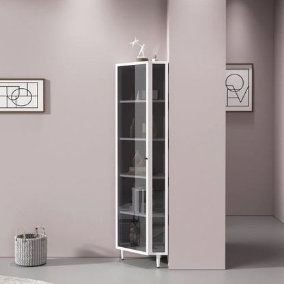Contemporary Curio Cabinet Metal Storage Cabinet for Dining Room