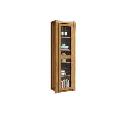 Traditional Display Stand Rubber Wood Storage Cabinet for Living Room