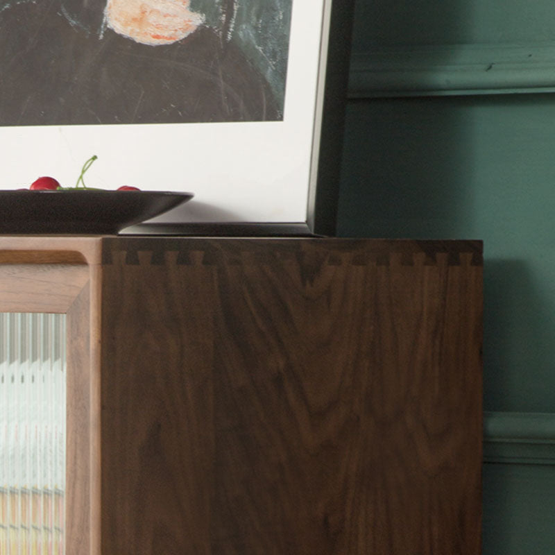 Contemporary Display Stand Pine Storage Cabinet for Dining Room Clearhalo 'Display & China Cabinets' 'display_china_cabinets' 'furn' 'furn_display_china_cabinets' 'Furniture' 'Kitchen & Dining Furniture' 6822302