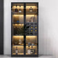 Contemporary Display Stand Faux Wood Storage Cabinet with Lighting Clearhalo 'Display & China Cabinets' 'display_china_cabinets' 'furn' 'furn_display_china_cabinets' 'Furniture' 'Kitchen & Dining Furniture' 6822311