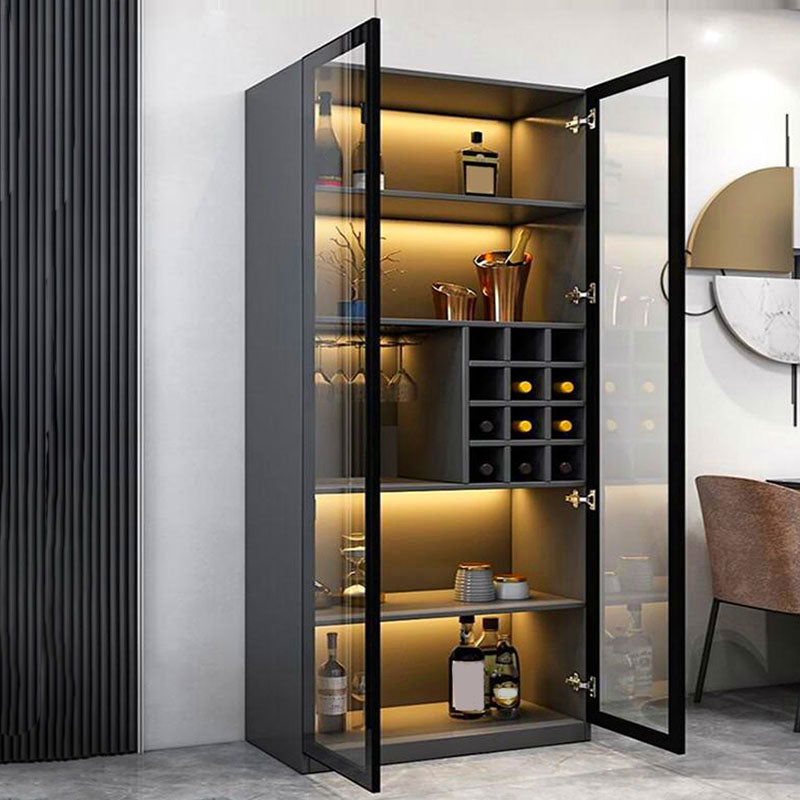 Contemporary Display Stand Faux Wood Storage Cabinet with Lighting Clearhalo 'Display & China Cabinets' 'display_china_cabinets' 'furn' 'furn_display_china_cabinets' 'Furniture' 'Kitchen & Dining Furniture' 6822313