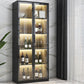 Contemporary Display Stand Faux Wood Storage Cabinet with Lighting Clearhalo 'Display & China Cabinets' 'display_china_cabinets' 'furn' 'furn_display_china_cabinets' 'Furniture' 'Kitchen & Dining Furniture' 6822315