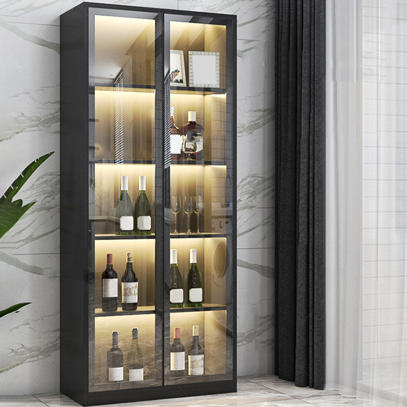 Contemporary Display Stand Faux Wood Storage Cabinet with Lighting Clearhalo 'Display & China Cabinets' 'display_china_cabinets' 'furn' 'furn_display_china_cabinets' 'Furniture' 'Kitchen & Dining Furniture' 6822315