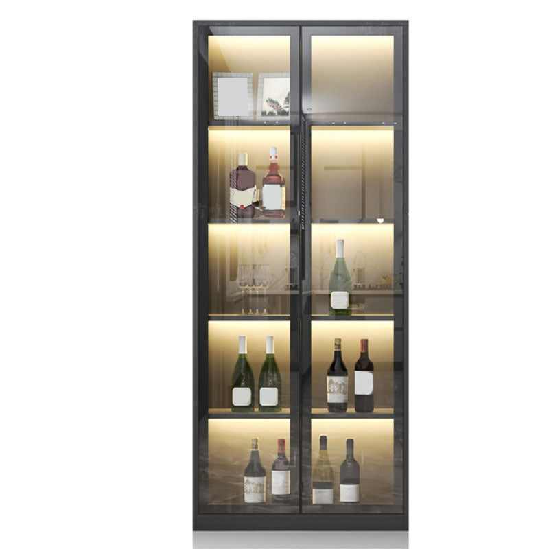 Contemporary Display Stand Faux Wood Storage Cabinet with Lighting Clearhalo 'Display & China Cabinets' 'display_china_cabinets' 'furn' 'furn_display_china_cabinets' 'Furniture' 'Kitchen & Dining Furniture' 6822316