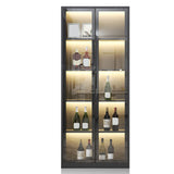 Contemporary Display Stand Faux Wood Storage Cabinet with Lighting Clearhalo 'Display & China Cabinets' 'display_china_cabinets' 'furn' 'furn_display_china_cabinets' 'Furniture' 'Kitchen & Dining Furniture' 6822316