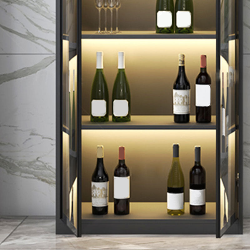 Contemporary Display Stand Faux Wood Storage Cabinet with Lighting Clearhalo 'Display & China Cabinets' 'display_china_cabinets' 'furn' 'furn_display_china_cabinets' 'Furniture' 'Kitchen & Dining Furniture' 6822319