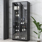 Contemporary Display Stand Faux Wood Storage Cabinet with Lighting Clearhalo 'Display & China Cabinets' 'display_china_cabinets' 'furn' 'furn_display_china_cabinets' 'Furniture' 'Kitchen & Dining Furniture' 6822320