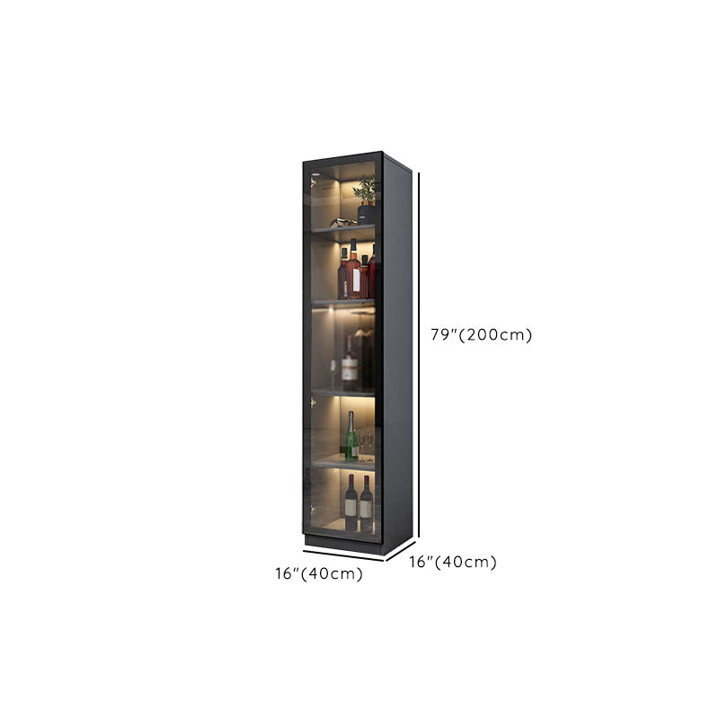 Contemporary Display Stand Faux Wood Storage Cabinet with Lighting Clearhalo 'Display & China Cabinets' 'display_china_cabinets' 'furn' 'furn_display_china_cabinets' 'Furniture' 'Kitchen & Dining Furniture' 6822321