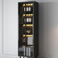 Modern Faux Wood Display Stand Glass Doors Storage Cabinet with Doors