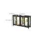 Modern Curio Cabinet Metal Glass Doors Storage Cabinet with Lighting Clearhalo 'Display & China Cabinets' 'display_china_cabinets' 'furn' 'furn_display_china_cabinets' 'Furniture' 'Kitchen & Dining Furniture' 6822385