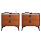 Contemporary Accent Table Nightstand Stone Nightstand with Drawers Orange 2 Piece Set Clearhalo 'Bedroom Furniture' 'furn' 'furn_night_stand' 'Furniture' 'night_stand' 'Nightstands' 6822508