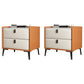Contemporary Accent Table Nightstand Stone Nightstand with Drawers Orange White 2 Piece Set Clearhalo 'Bedroom Furniture' 'furn' 'furn_night_stand' 'Furniture' 'night_stand' 'Nightstands' 6822509