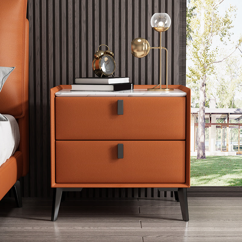 Contemporary Accent Table Nightstand Stone Nightstand with Drawers Clearhalo 'Bedroom Furniture' 'furn' 'furn_night_stand' 'Furniture' 'night_stand' 'Nightstands' 6822510