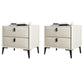 Contemporary Accent Table Nightstand Stone Nightstand with Drawers Off-White 2 Piece Set Clearhalo 'Bedroom Furniture' 'furn' 'furn_night_stand' 'Furniture' 'night_stand' 'Nightstands' 6822512