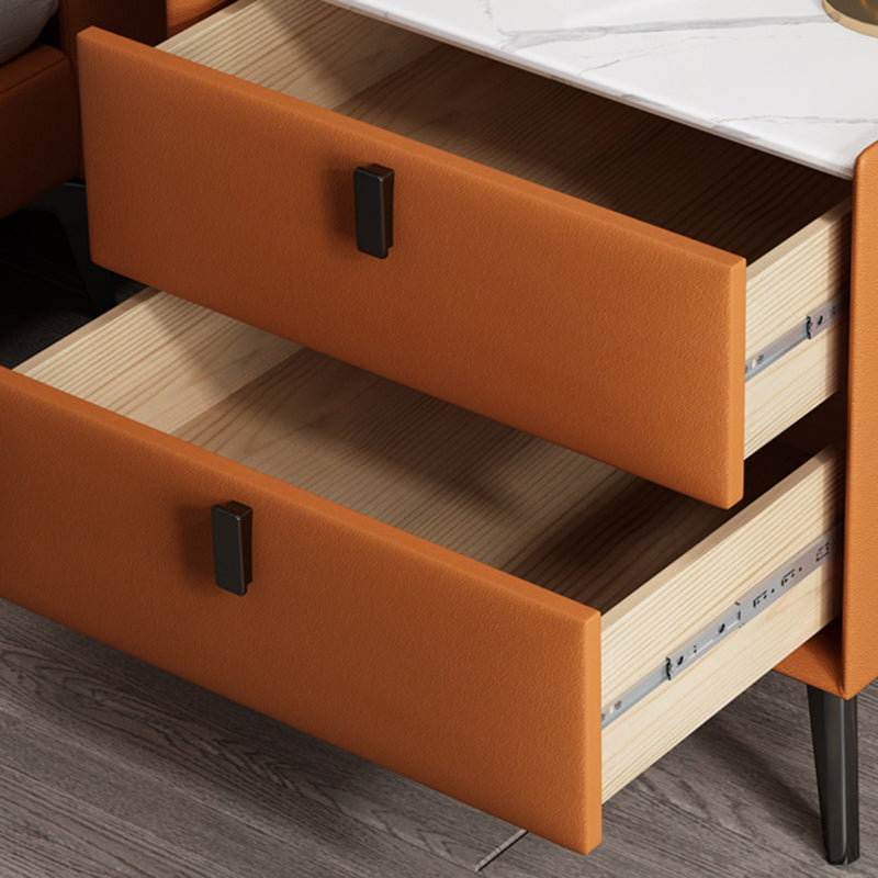 Contemporary Accent Table Nightstand Stone Nightstand with Drawers Clearhalo 'Bedroom Furniture' 'furn' 'furn_night_stand' 'Furniture' 'night_stand' 'Nightstands' 6822518