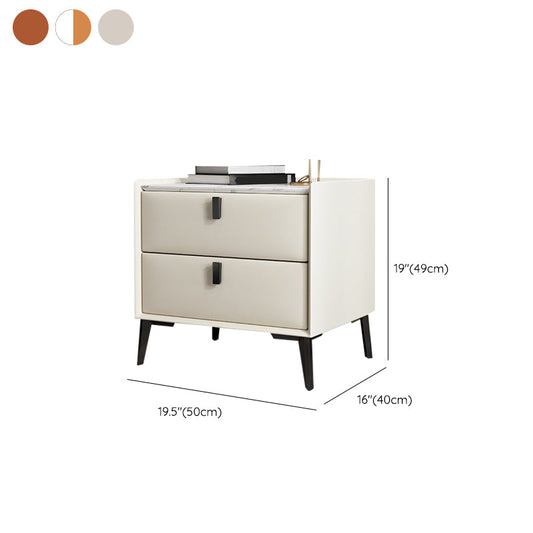 Contemporary Accent Table Nightstand Stone Nightstand with Drawers Clearhalo 'Bedroom Furniture' 'furn' 'furn_night_stand' 'Furniture' 'night_stand' 'Nightstands' 6822524