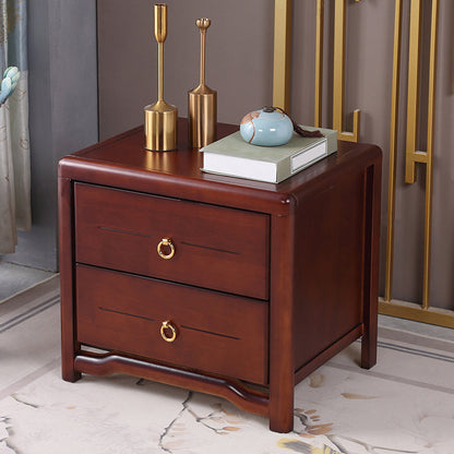 Traditional Accent Table Nightstand Antique Finish Drawer Storage Bed Nightstand Nut-Brown 1 Piece Clearhalo 'Bedroom Furniture' 'furn' 'furn_night_stand' 'Furniture' 'night_stand' 'Nightstands' 6822557
