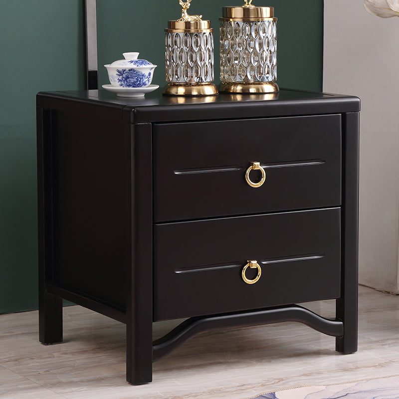 Traditional Accent Table Nightstand Antique Finish Drawer Storage Bed Nightstand Black 1 Piece Clearhalo 'Bedroom Furniture' 'furn' 'furn_night_stand' 'Furniture' 'night_stand' 'Nightstands' 6822558