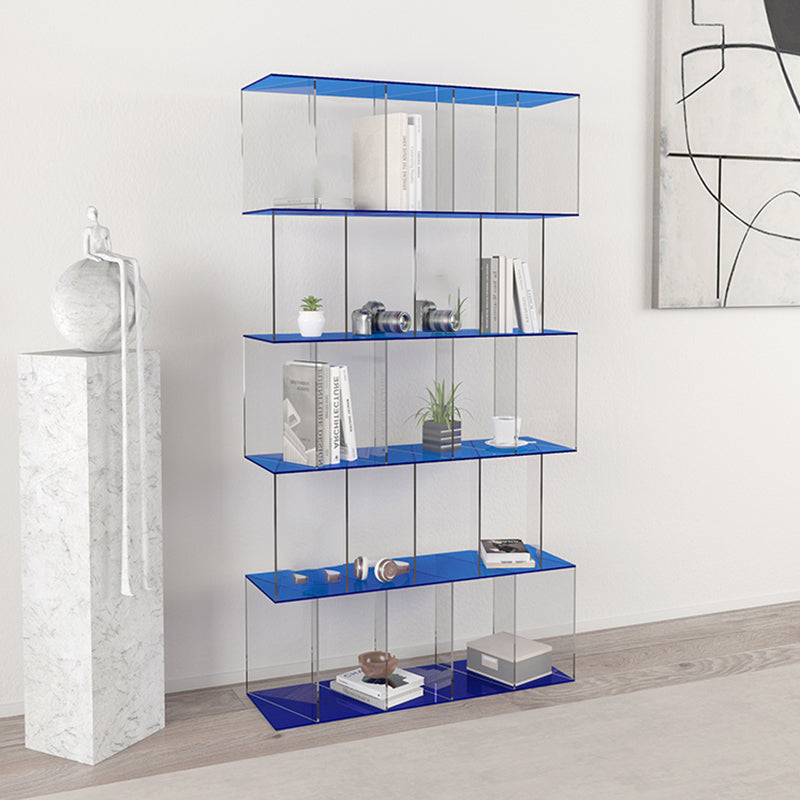 Scandinavian Standard Bookshelf Acrylic Open Back Bookcase with Shelves