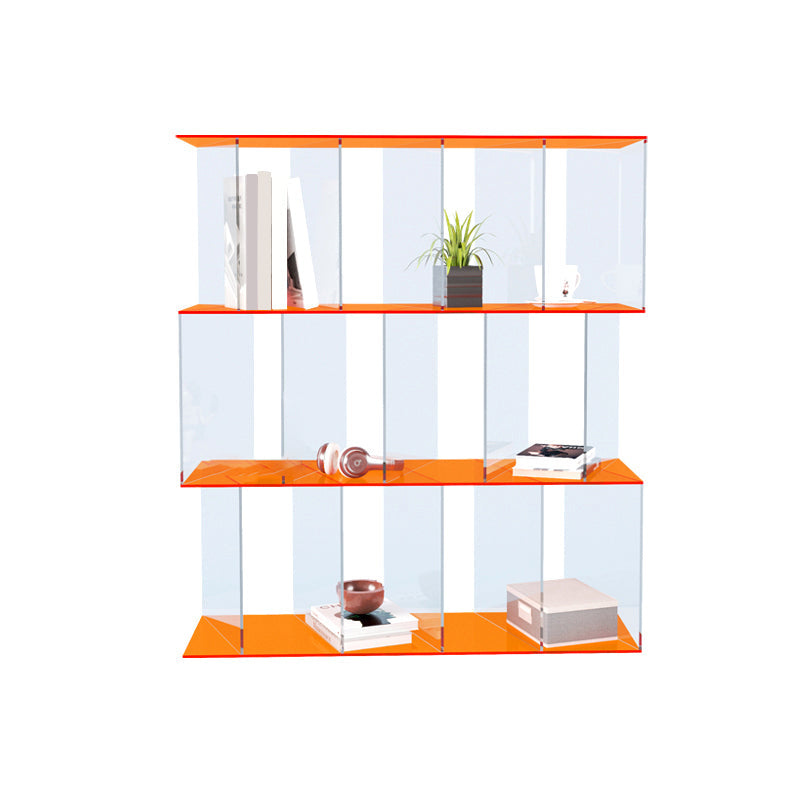 Scandinavian Standard Bookshelf Acrylic Open Back Bookcase with Shelves