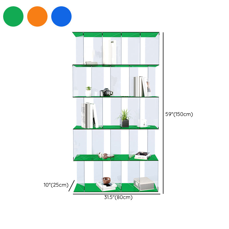 Scandinavian Standard Bookshelf Acrylic Open Back Bookcase with Shelves