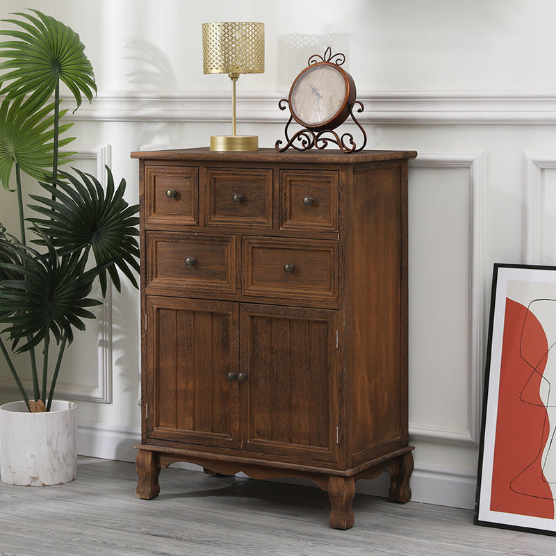 13.65/13.45 Inch Width Storage Chest American Traditional Storage Chest Dresser 24"L x 14"W x 33"H Brown Clearhalo 'Bedroom Furniture' 'Dressers & Chests' 'dressers_chests' 'furn' 'furn_dressers_chests' 'Furniture' 6822747