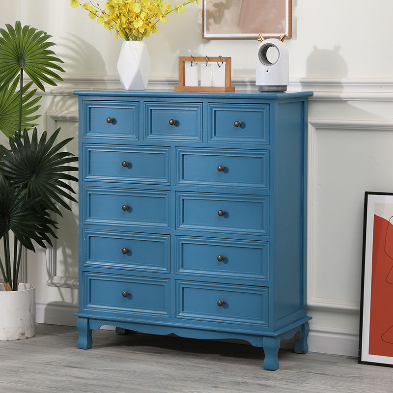 13.65/13.45 Inch Width Storage Chest American Traditional Storage Chest Dresser 31.5"L x 14"W x 37"H Gray Blue Clearhalo 'Bedroom Furniture' 'Dressers & Chests' 'dressers_chests' 'furn' 'furn_dressers_chests' 'Furniture' 6822777