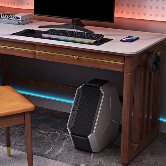 Scrivania per computer in ardesia a forma di rettangolare grigio/nero/marrone scrivania per casa