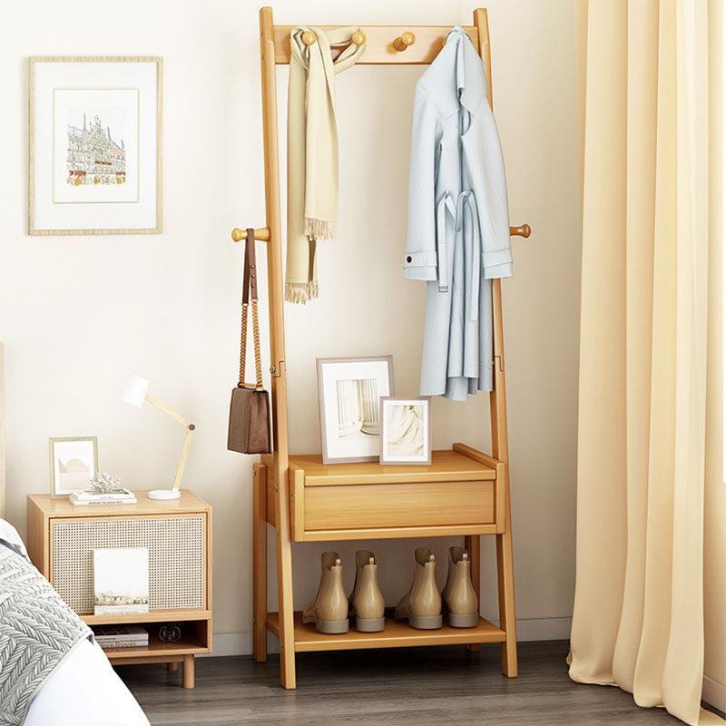 Wooden Entrance Hall Tree Traditional Style Simple Home Floor Coat Rack Clearhalo 'Entry & Mudroom Furniture' 'furn' 'furn_hall_tree_coat_racks' 'Furniture' 'Hall Trees & Coat Racks' 'hall_tree_coat_racks' 6823050