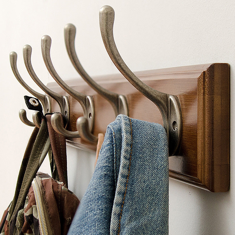 Brown Wooden Coat Hanger Modern Style Minimalist Home Wall Hanging Coat Rack Clearhalo 'Entry & Mudroom Furniture' 'furn' 'furn_hall_tree_coat_racks' 'Furniture' 'Hall Trees & Coat Racks' 'hall_tree_coat_racks' 6823082