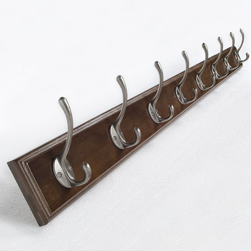 Brown Wooden Coat Hanger Modern Style Minimalist Home Wall Hanging Coat Rack 1 Piece 8 Clearhalo 'Entry & Mudroom Furniture' 'furn' 'furn_hall_tree_coat_racks' 'Furniture' 'Hall Trees & Coat Racks' 'hall_tree_coat_racks' 6823085