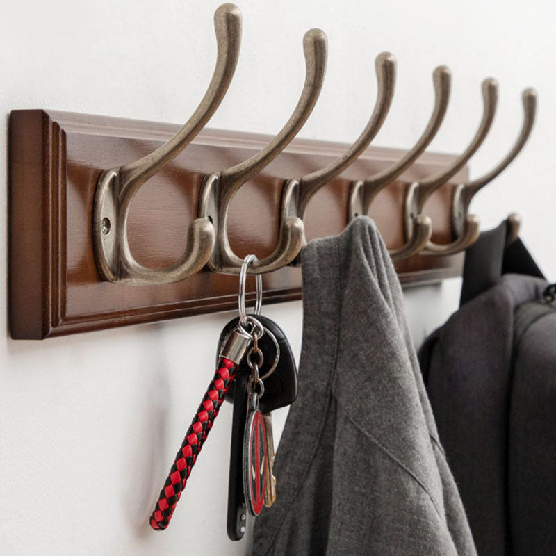 Brown Wooden Coat Hanger Modern Style Minimalist Home Wall Hanging Coat Rack Clearhalo 'Entry & Mudroom Furniture' 'furn' 'furn_hall_tree_coat_racks' 'Furniture' 'Hall Trees & Coat Racks' 'hall_tree_coat_racks' 6823086