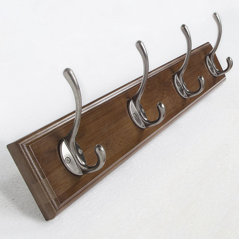 Brown Wooden Coat Hanger Modern Style Minimalist Home Wall Hanging Coat Rack 1 Piece 4 Clearhalo 'Entry & Mudroom Furniture' 'furn' 'furn_hall_tree_coat_racks' 'Furniture' 'Hall Trees & Coat Racks' 'hall_tree_coat_racks' 6823087