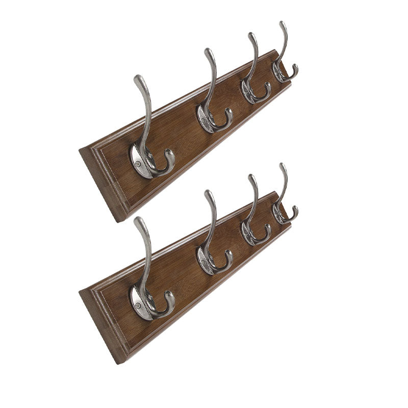 Brown Wooden Coat Hanger Modern Style Minimalist Home Wall Hanging Coat Rack 2 Piece Set 4 Clearhalo 'Entry & Mudroom Furniture' 'furn' 'furn_hall_tree_coat_racks' 'Furniture' 'Hall Trees & Coat Racks' 'hall_tree_coat_racks' 6823089