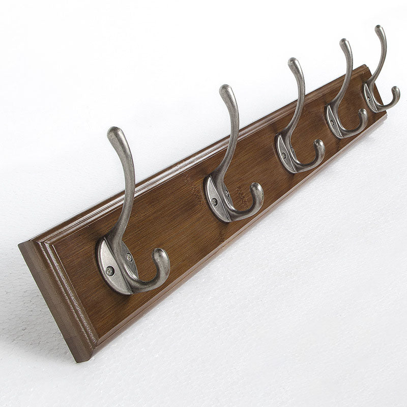 Brown Wooden Coat Hanger Modern Style Minimalist Home Wall Hanging Coat Rack Clearhalo 'Entry & Mudroom Furniture' 'furn' 'furn_hall_tree_coat_racks' 'Furniture' 'Hall Trees & Coat Racks' 'hall_tree_coat_racks' 6823094