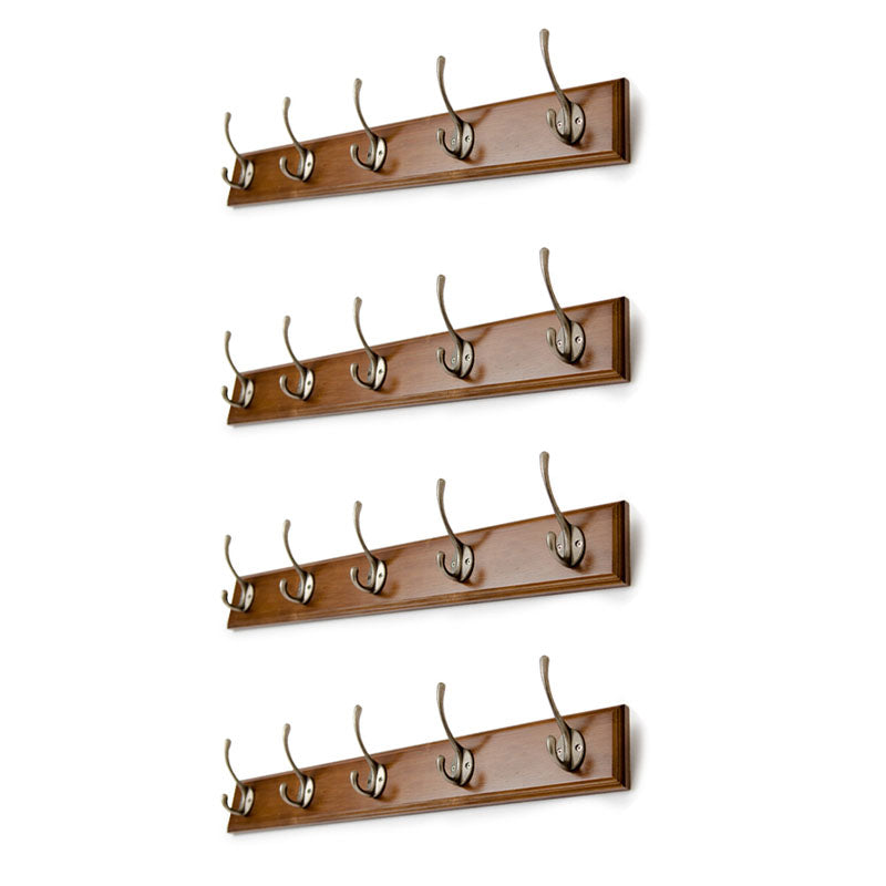 Brown Wooden Coat Hanger Modern Style Minimalist Home Wall Hanging Coat Rack 4 Piece Set 5 Clearhalo 'Entry & Mudroom Furniture' 'furn' 'furn_hall_tree_coat_racks' 'Furniture' 'Hall Trees & Coat Racks' 'hall_tree_coat_racks' 6823096